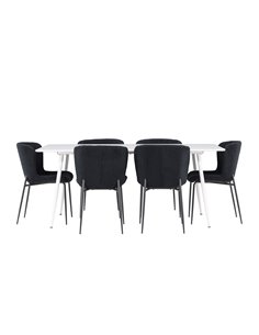 Matgrupp Silar med Modesto matstolar, 180 × 90 cm