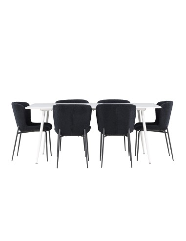 Matgrupp Silar med Modesto matstolar, 180 × 90 cm