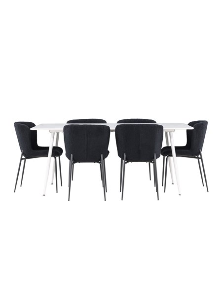 Matgrupp Silar med Modesto matstolar, 180 × 90 cm