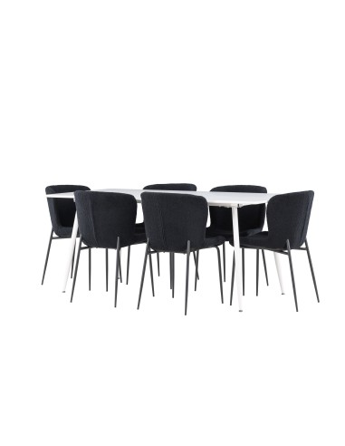 Matgrupp Silar med Modesto matstolar, 180 × 90 cm