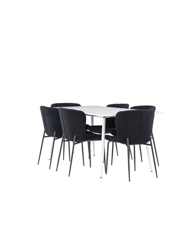 Matgrupp Silar med Modesto matstolar, 180 × 90 cm