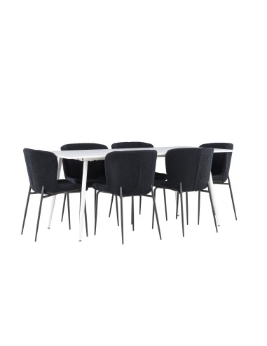 Matgrupp Silar med Modesto matstolar, 180 × 90 cm