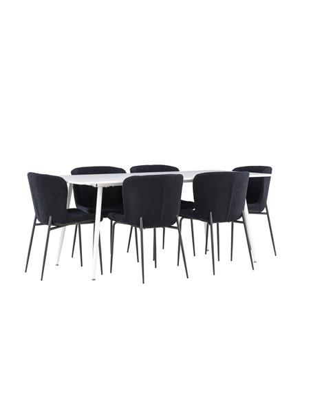 Matgrupp Silar med Modesto matstolar, 180 × 90 cm