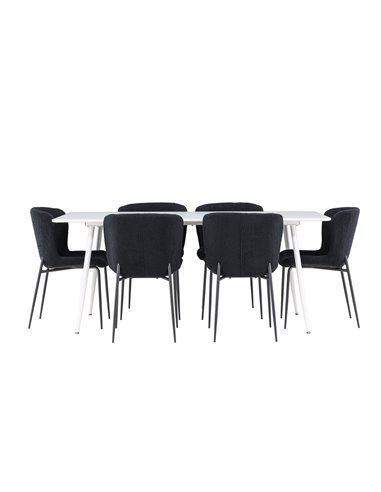 Matgrupp Silar med Modesto matstolar, 180 × 90 cm