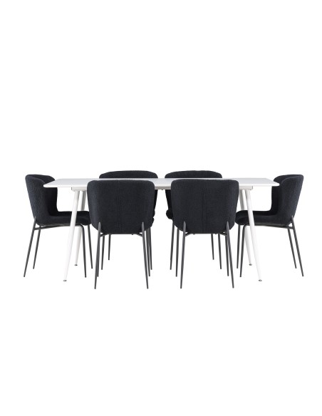 Matgrupp Silar med Modesto matstolar, 180 × 90 cm