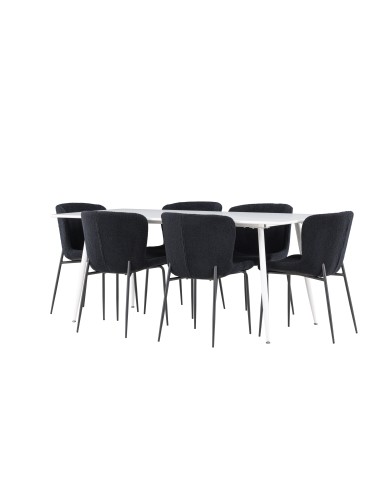 Matgrupp Silar med Modesto matstolar, 180 × 90 cm