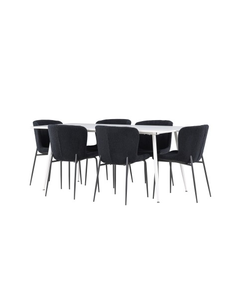Matgrupp Silar med Modesto matstolar, 180 × 90 cm