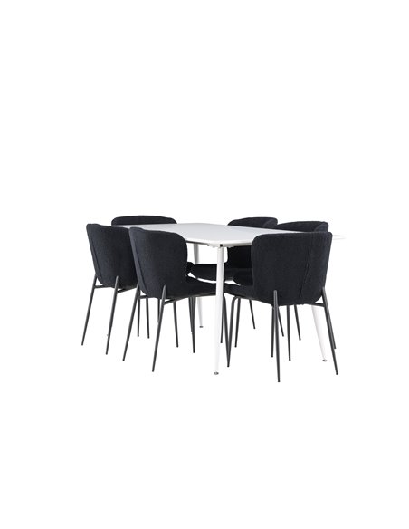 Matgrupp Silar med Modesto matstolar, 180 × 90 cm