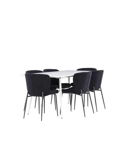 Matgrupp Silar med Modesto matstolar, 180 × 90 cm