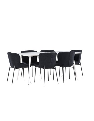 Matgrupp Silar med Modesto matstolar, 180 × 90 cm