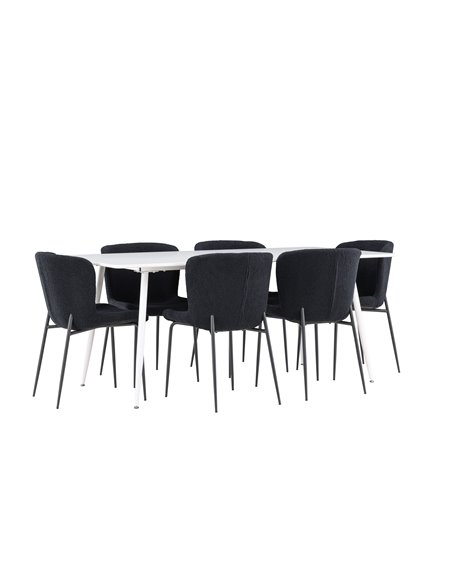 Matgrupp Silar med Modesto matstolar, 180 × 90 cm