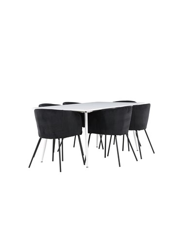 Matgrupp Silar med Berit matstolar, 180 × 90 cm