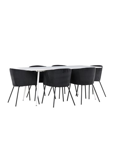 Matgrupp Silar med Berit matstolar, 180 × 90 cm