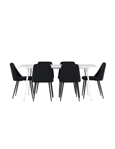 Matgrupp Silar med Night matstolar, 180 × 90 cm