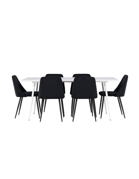 Matgrupp Silar med Night matstolar, 180 × 90 cm