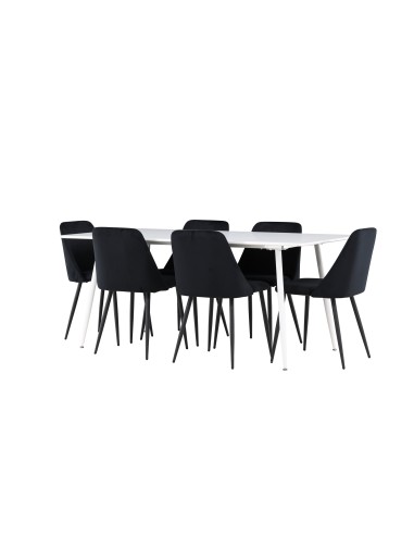 Matgrupp Silar med Night matstolar, 180 × 90 cm