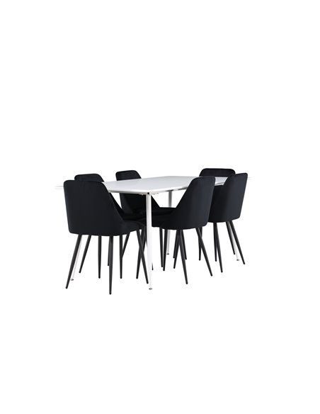 Matgrupp Silar med Night matstolar, 180 × 90 cm