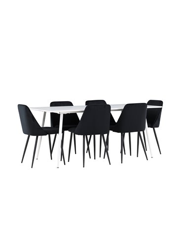 Matgrupp Silar med Night matstolar, 180 × 90 cm