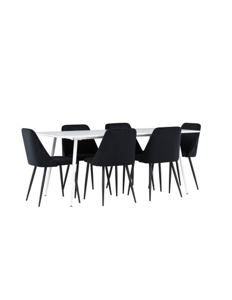 Matgrupp Silar med Night matstolar, 180 × 90 cm