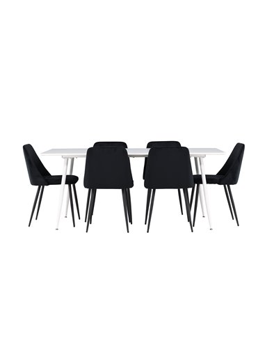 Matgrupp Silar med Night matstolar, 180 × 90 cm