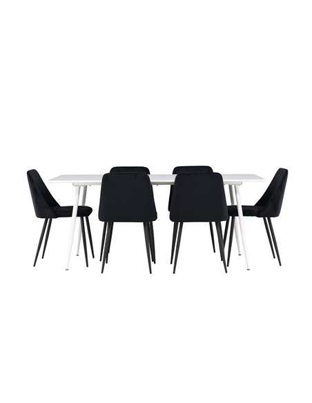 Matgrupp Silar med Night matstolar, 180 × 90 cm