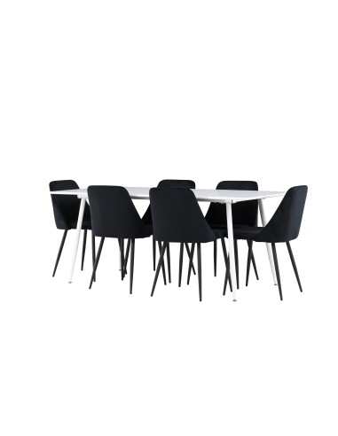 Matgrupp Silar med Night matstolar, 180 × 90 cm
