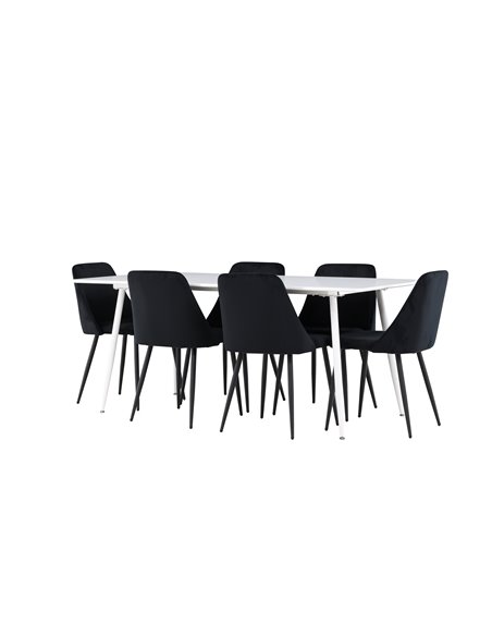 Matgrupp Silar med Night matstolar, 180 × 90 cm