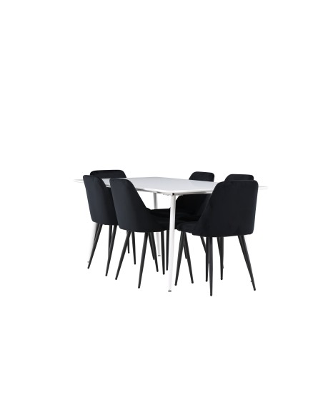 Matgrupp Silar med Night matstolar, 180 × 90 cm