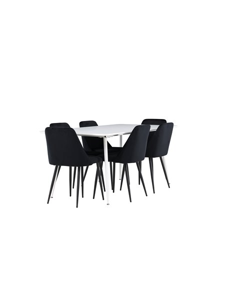 Matgrupp Silar med Night matstolar, 180 × 90 cm