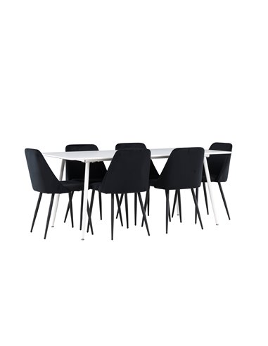 Matgrupp Silar med Night matstolar, 180 × 90 cm