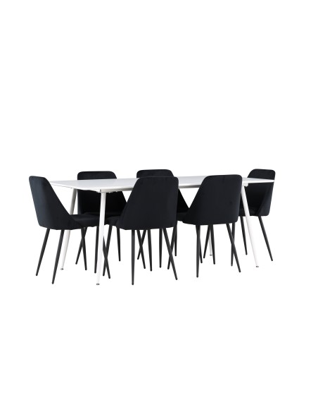 Matgrupp Silar med Night matstolar, 180 × 90 cm