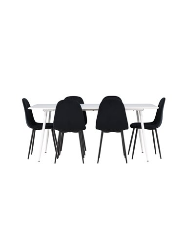 Matgrupp Silar med Polar matstolar, 180 × 90 cm