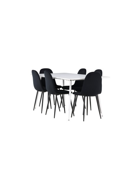 Matgrupp Silar med Polar matstolar, 180 × 90 cm