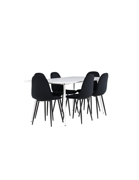 Matgrupp Silar med Polar matstolar, 180 × 90 cm
