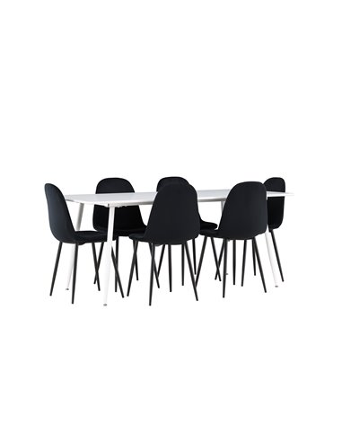 Matgrupp Silar med Polar matstolar, 180 × 90 cm