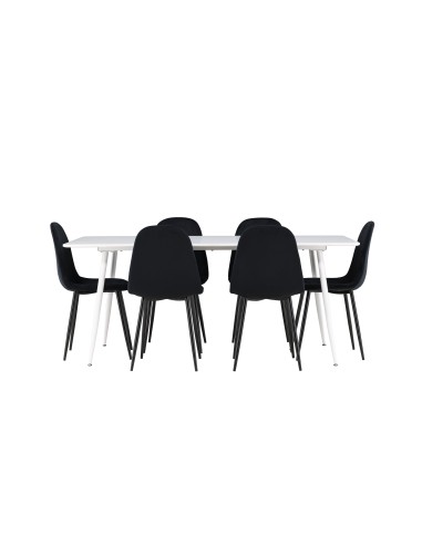 Matgrupp Silar med Polar matstolar, 180 × 90 cm