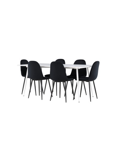Matgrupp Silar med Polar matstolar, 180 × 90 cm
