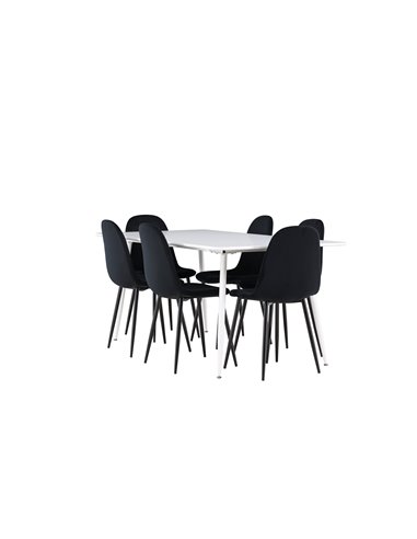 Matgrupp Silar med Polar matstolar, 180 × 90 cm