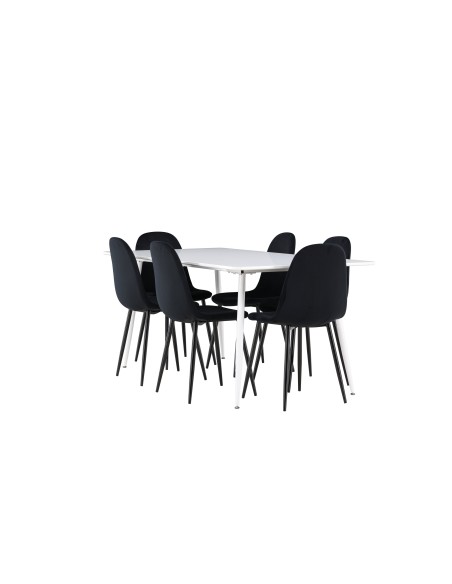 Matgrupp Silar med Polar matstolar, 180 × 90 cm