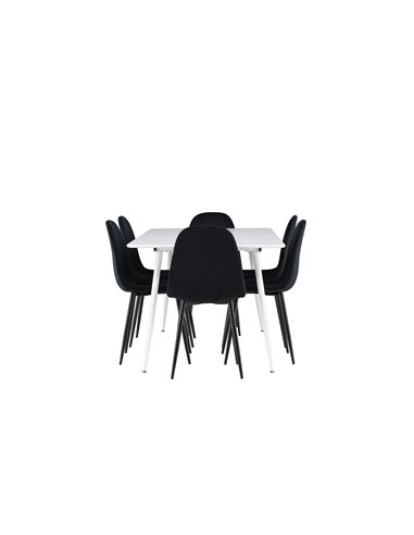 Matgrupp Silar med Polar matstolar, 180 × 90 cm