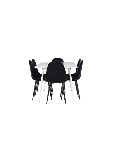 Matgrupp Silar med Polar matstolar, 180 × 90 cm