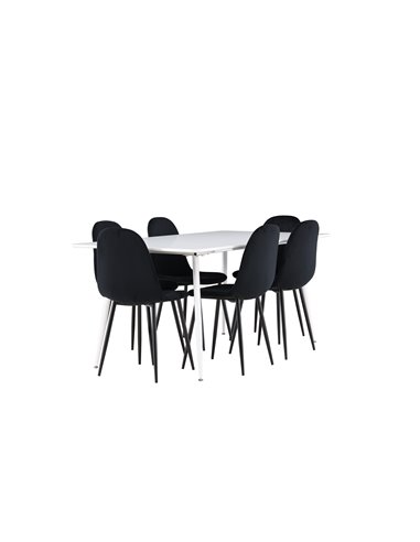 Matgrupp Silar med Polar matstolar, 180 × 90 cm