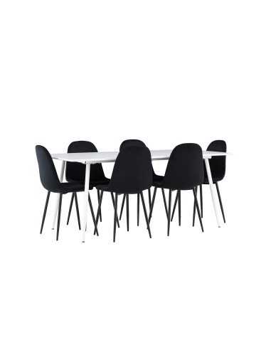Matgrupp Silar med Polar matstolar, 180 × 90 cm