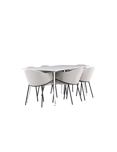 Matgrupp Silar med Evelina matstolar, 180 × 90 cm