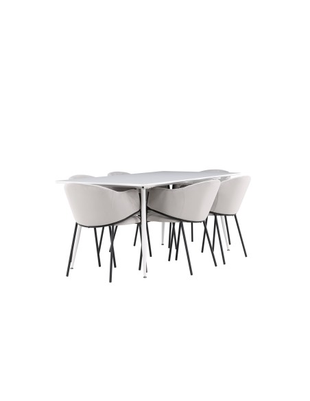 Matgrupp Silar med Evelina matstolar, 180 × 90 cm