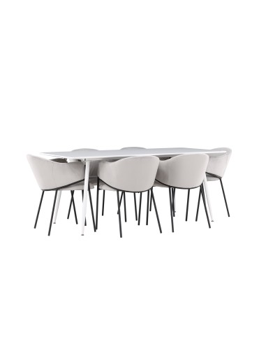 Matgrupp Silar med Evelina matstolar, 180 × 90 cm