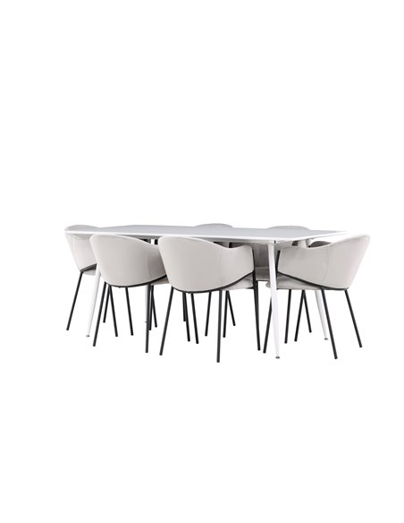 Matgrupp Silar med Evelina matstolar, 180 × 90 cm