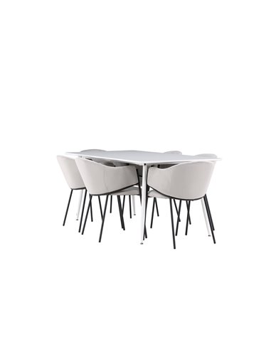 Matgrupp Silar med Evelina matstolar, 180 × 90 cm