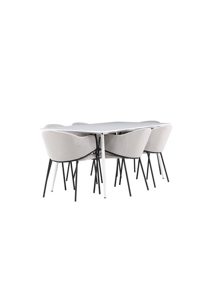 Matgrupp Silar med Evelina matstolar, 180 × 90 cm
