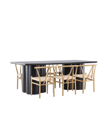 Matgrupp Olivia med Alfons matstolar, 210 × 100 cm